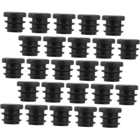 100 embouts ronds noirs en plastique de 20 mm pour pieds de meubles (1/5)