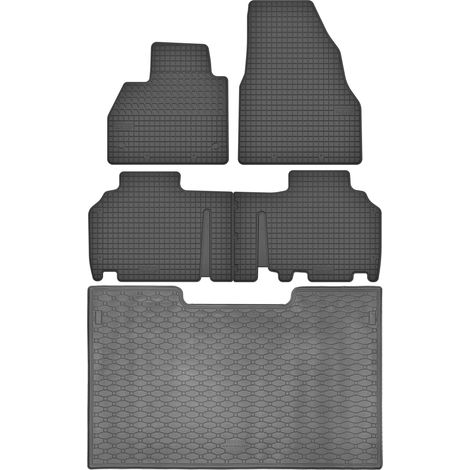 Juego de alfombrillas de goma para coche y alfombrilla para maletero para Renault Kangoo II VAN (2008-2021).