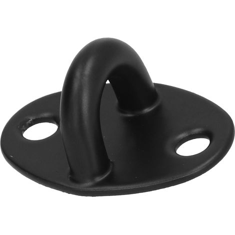 10 Stück Ösenplatten-U-Haken aus Edelstahl, robuste Deckenhaken zum Aufhängen von Schaukeln, Stühlen und Hängematten, schwarz (1/5)