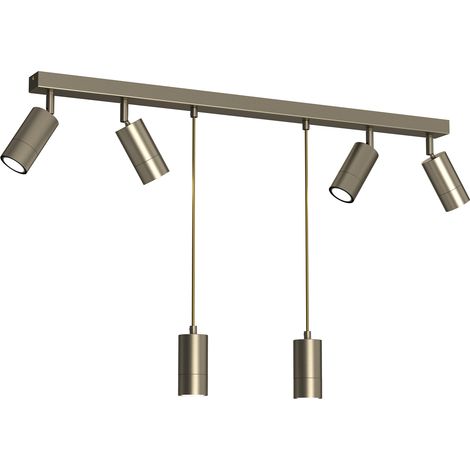 Barre 90 cm 6 spots GU10 or, suspendus, Link Luminex