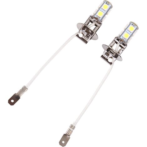 2x H3 5050 Blanc 9 SMD LED DC12V Ampoule Auto Feu de Brouillard Lampe LED 6500K (1/5)