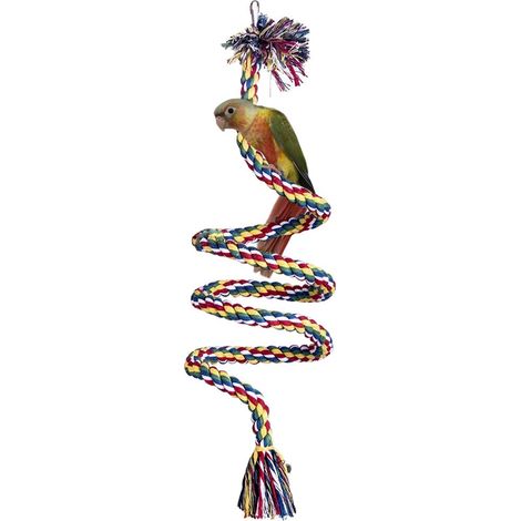 Perchoirs suspendus en corde pour perroquets, jouets à mâcher pour cage, balançoire en corde de coton, perchoirs en spirale, 99 cm (1/5)