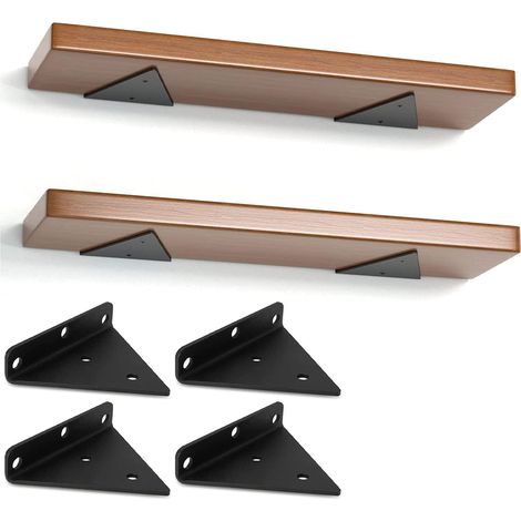 Set mit 4 dreieckigen Regalträgern, schwebenden Regalhalterungen aus Eisen, Wandregalträger aus Metall für selbstgebaute offene Regale (1/5)