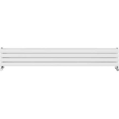 Warmehaus Horizontal Radiator Oval Double Panel White 236x1600mm (1/5)