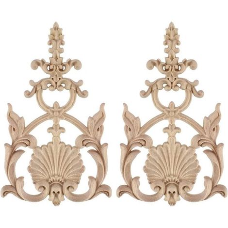 Modanature decorative in legno per mobili, porte, letti e finestre, non trattate, per progetti fai da te (set da 2) (1/5)