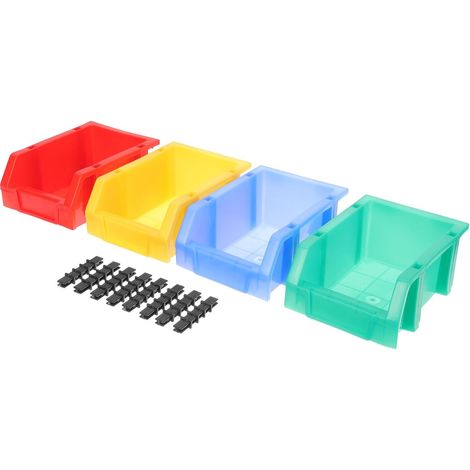 Lot de 4 boîtes de rangement en plastique réutilisables et (1/5)