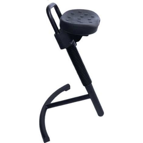 STIER Stehhilfe mit Stahlgestell schwarz Sitzhöhe 645-825 mm PU-Sitz