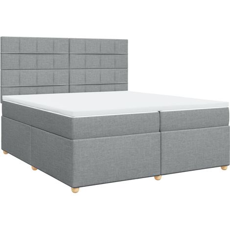 Maison Exclusive - Cama box spring con colchón tela gris claro 20