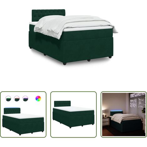 Matratze - Boxspringbett mit Matratze Dunkelgrün 120x200 cm Samt (1/5)