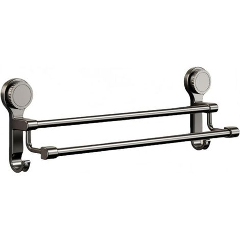 [NEVER USED] Two-bar suction cup towel rack, suitable for shower rooms, bathrooms, kitchens and glass doors (11.8 inches).