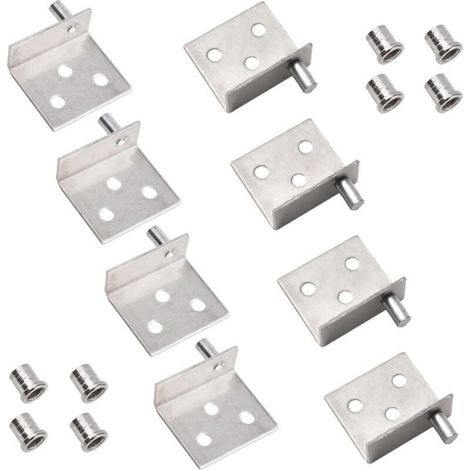 Set of 4 hinges pivotantes to shaft dissimule for door cabinet in wood with pin for door cabinet in wood to pivot freely (silver) (1/5)