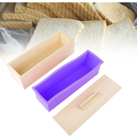 Moule à savon rectangulaire en silicone de 1200 ml avec couvercle, outil de bricolage pour la cuisson de gâteaux, glaçages et chocolats.