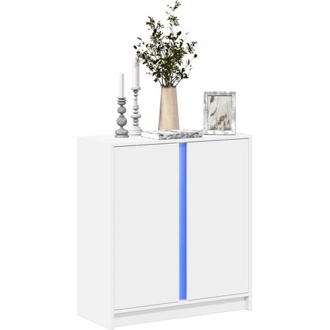 Sideboard with LED White 77x34x85 cm Engineered Wood vidaXL (1/5)