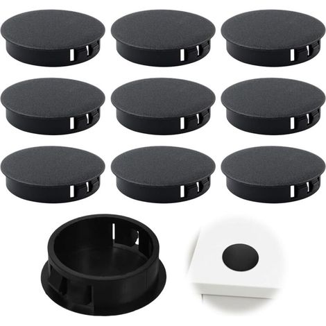 Lntyq Patins pour meubles, cache trou Lot de 10 bouchons de protection en plastique cache vis noir pour trous de 30 mm pour tuyaux pour perçage de meubles (noir) (1/5)