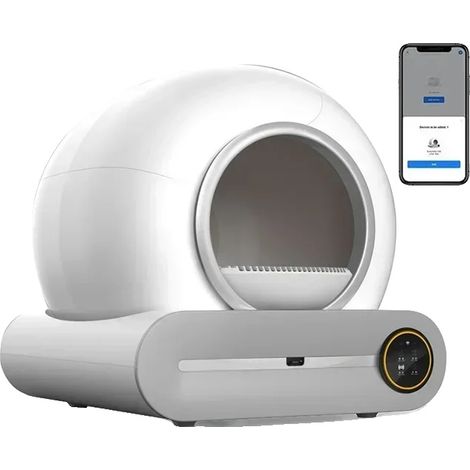 Arenero autolimpiable para gatos con tecnología de control de olores y control mediante aplicación (inglés) (1/2)