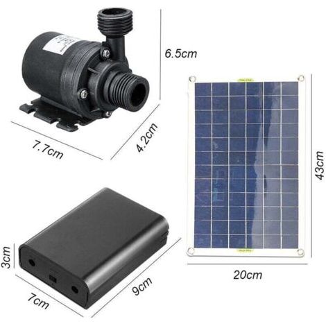 NALOOKAMIC Pompe a eau solaire sans balais 800L/H 50W Ultra silencieuse Moteur SubSN Decoration de fontaine de jardin,