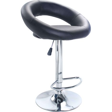 Sgabello girevole da interno con seduta in ecopelle Torino -  Black