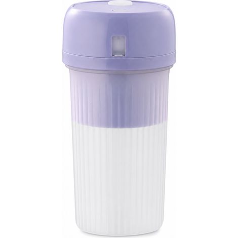Blender Portable Rechargeable 340 ml, Gobelet à Jus avec Paille, Violet (1/5)