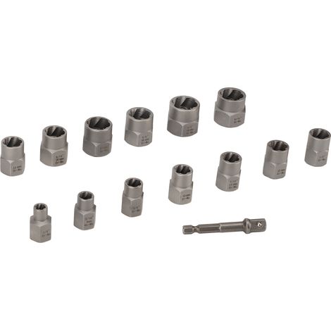 Extracteur d'écrous 14 pièces en acier chrome-molybdène trempé 3/8 po pour l'industrie de la construction (1/5)