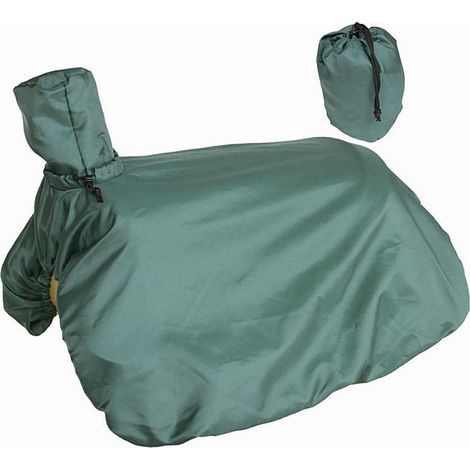 Unique, Vert 07: Housse de selle western en nylon déperlant, pliable sur elle-même dans un sac confortable avec cordon de serrage