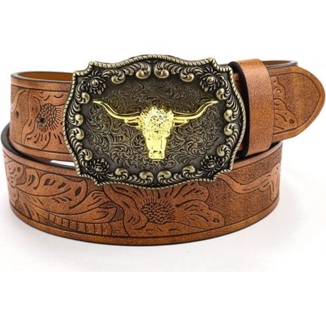 Boucle de ceinture western cowboy pour homme, 110 cm (1/4)