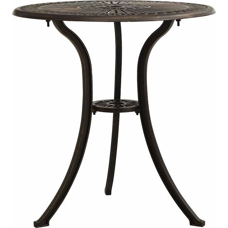 vidaXL Mesa de jardín aluminio fundido color bronce 62x62x65 cm (1/5)