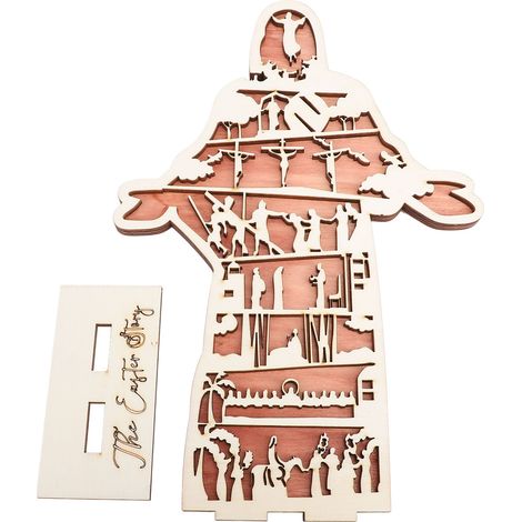 Decorative Easter Wooden Figurine Ornament For Home Office Tabletop Spring Holiday Display (1/5)
