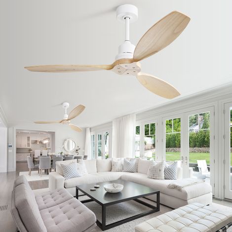 Ventilador de techo 52" silencioso con mando OKMYHOME (1/4)
