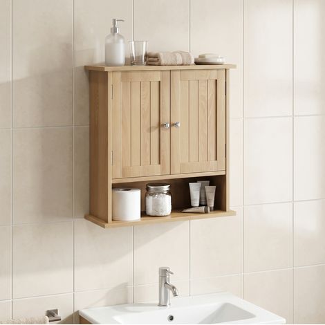 Armario de baño mural 50x20x60 cm MDF acabado roble, ahorro de espacio - CHICFURN (1/5)