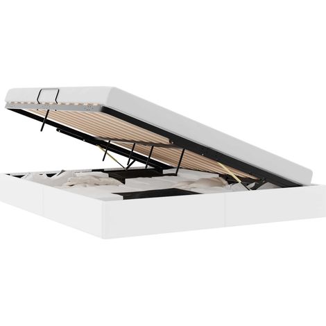 Storage Bed with Storage Pure White 183 x 213 cm Faux leather vidaXL (1/5)