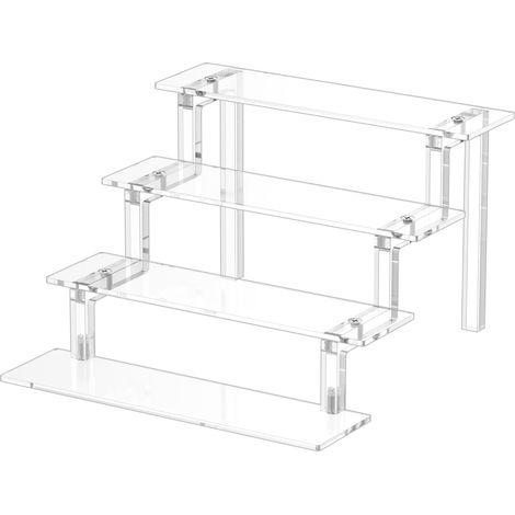 Étagère de présentation en acrylique pour figurines 3 niveaux pour décoration et organisateur 9x6 inch claire (1/5)