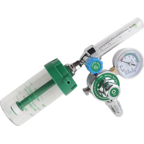 WX-YQ-02 Kit Détendeur Oxygène Inhalateur Médical Manomètre Débit 1-15L/min Filetage Mâle G5/8-14 ABS Inox + Tuyau Filtre (1/5)