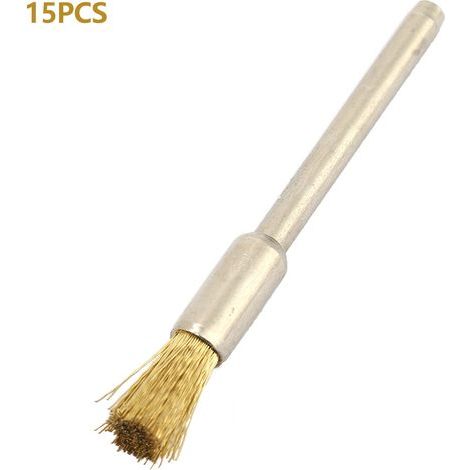 Ortviai Brosse à fil de cuivre mini pour meuleuse rotative – 15 pièces, tige 3 mm, dimensions 3×5 mm (1/5)