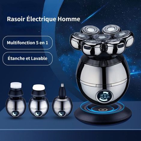 Rasoir Électrique Rasoir Électrique Homme Rasoir Tête Chauve Rasoir Homme 7D,Le cadeau idéal pour la fête des pères (1/4)