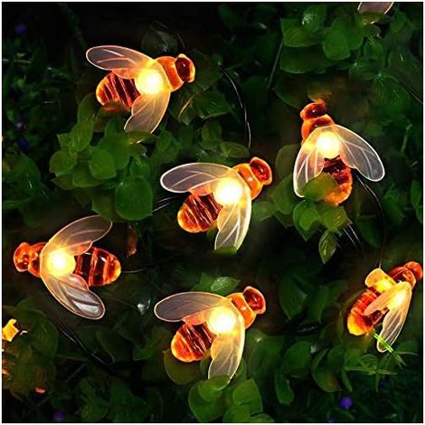 Guirlande lumineuse solaire de jardin 50 LED - 7 m - 8 modes - Étanche - Pour extérieur et intérieur - Pour clôture, pelouse, patio, fête d'été, Noël, vacances (blanc chaud)