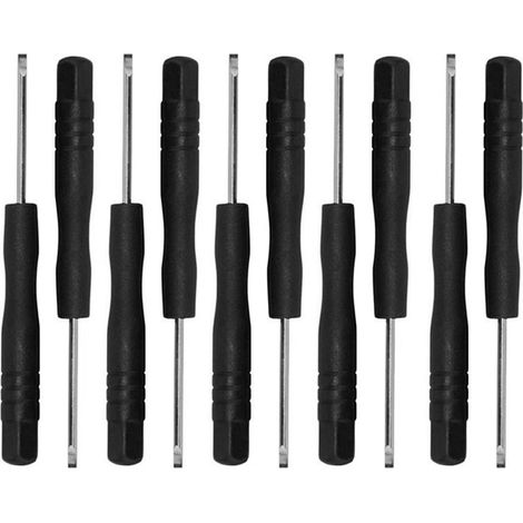 Lot de 10 mini tournevis, 2 mm à tête plate pour téléphone portable, tablette, ordinateur portable, PC, jeux et petits appareils électroniques (1/5)