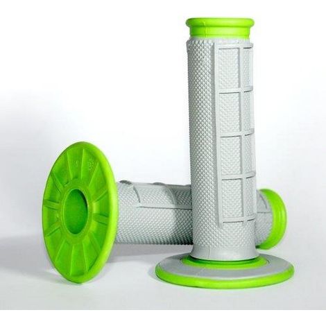 Puños RENTHAL MX Dual Compound Diamond Green Waffle, Gris/Verde