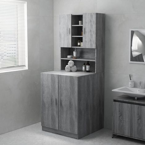 Meuble machine à laver Meuble pour WC Sonoma gris 71x71,5x91,5 cm 11858 (1/5)