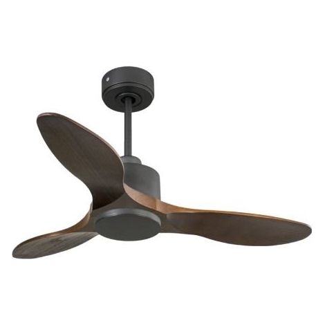 Modulo Ventilateur de plafond pour chambres gris basalte et bois massif sombre 10 à 25 m² KLDC1SlimP5Dw (1/4)