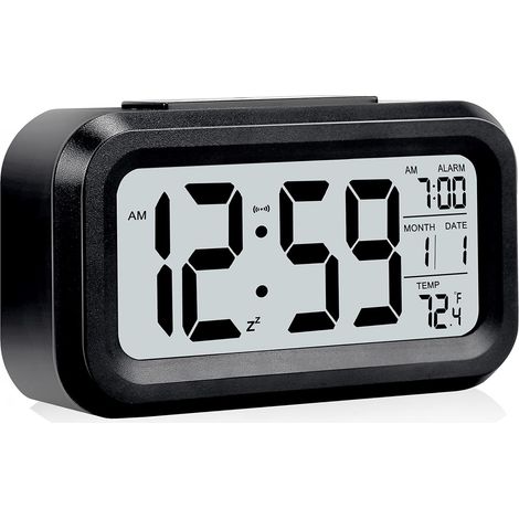 Chevet grand réveil digital LCD (noir)
