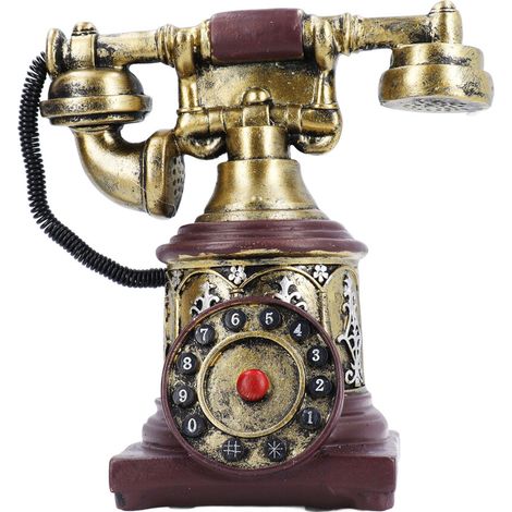 Dekoratives, klassisches Retro-Drehscheibentelefon aus antikem Kunstharz, geeignet für Zuhause und Büro, exquisit gefertigt, bietet ein einzigartiges Erlebnis mit glänzendem Design.