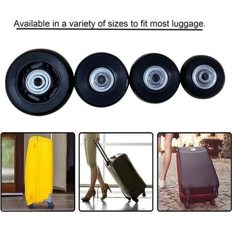 Roues de Valise - Caoutchouc PU - Diamètre 40 mm - Largeur 18 mm - Pour Bagages - 4 Pièces (1/4)
