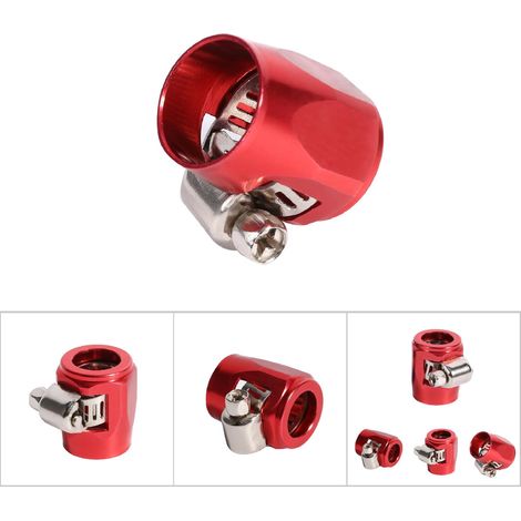 Collier de fixation pour tuyaux carburant huile eau AN6, rouge pour automobile (1/5)