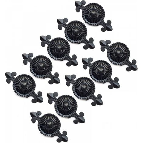 Lot de 10 poignées de meuble, boutons de tiroir, boutons de meuble, boutons pour armoire, tiroir (noir) (1/5)