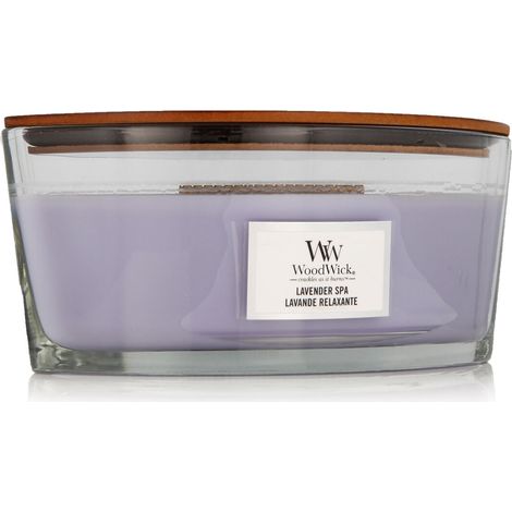 Woodwick – lavanda Spa perfumada vela de cristal Hearthwick elipse 16oz