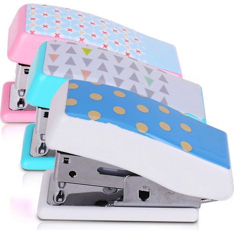 Agrafeuse mignonne, petite, robuste et facile à utiliser, ergonomique, idéale pour les étudiants. (1/4)