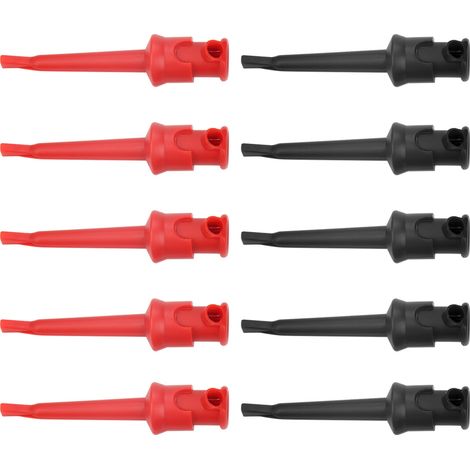 10pcs P5002 Multimeter Test Hook Lead Grabbers for SMt SMD IC D20 Cable Welding (Black&Red)