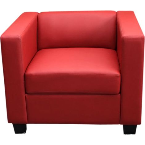 [NEUWERTIG] Sessel Loungesessel Lille Kunstleder, rot