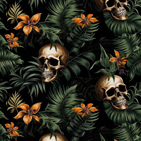 Tela Oxford decorativa para exteriores - Motivo de calavera I DX4224 (1/5)