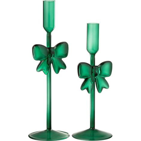 Lot de 2 Chandeliers Design "Nœud" 27cm Vert